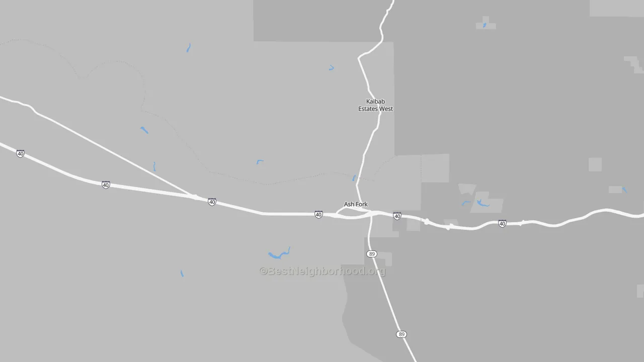 Transit Grade map of Ash Fork, AZ