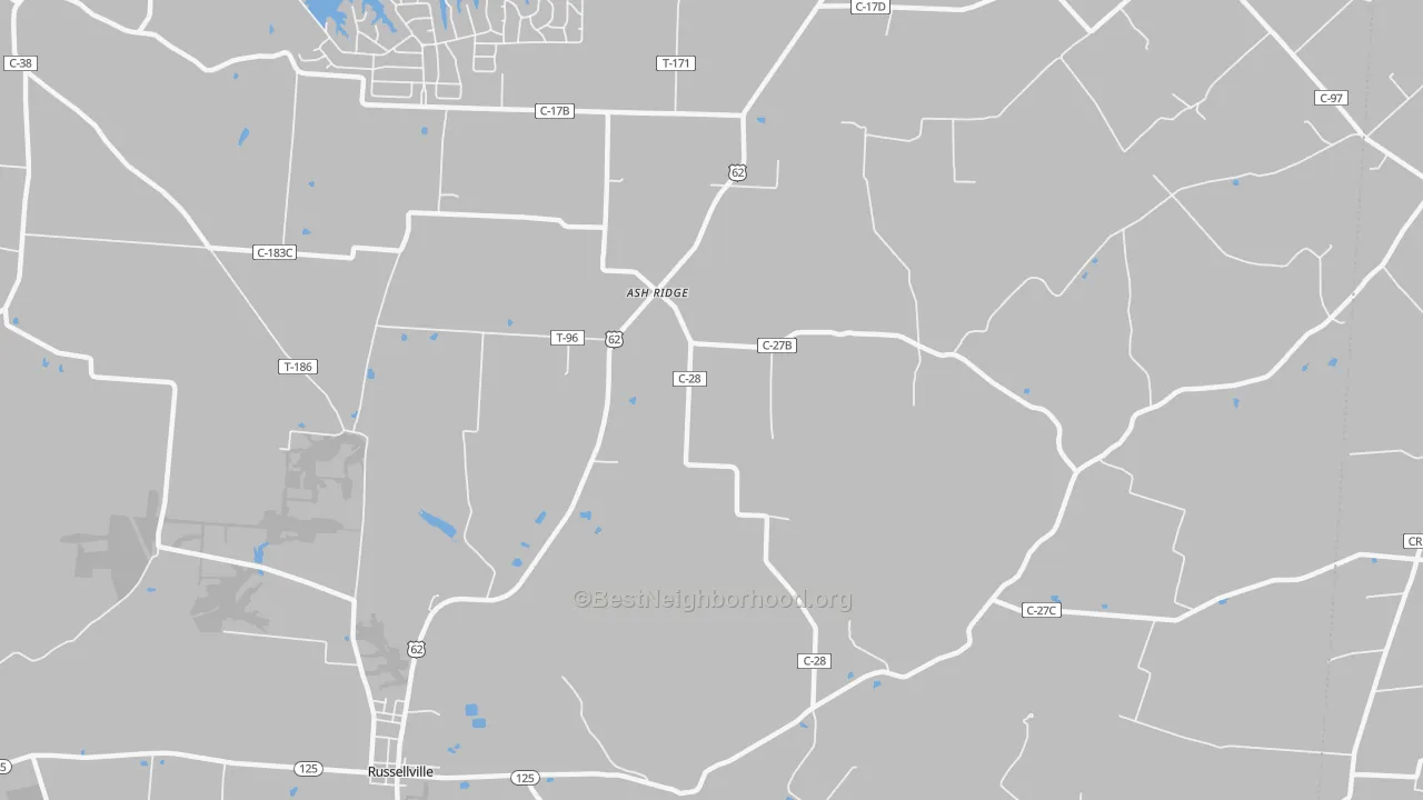 Transit Grade map of Ash Ridge, OH