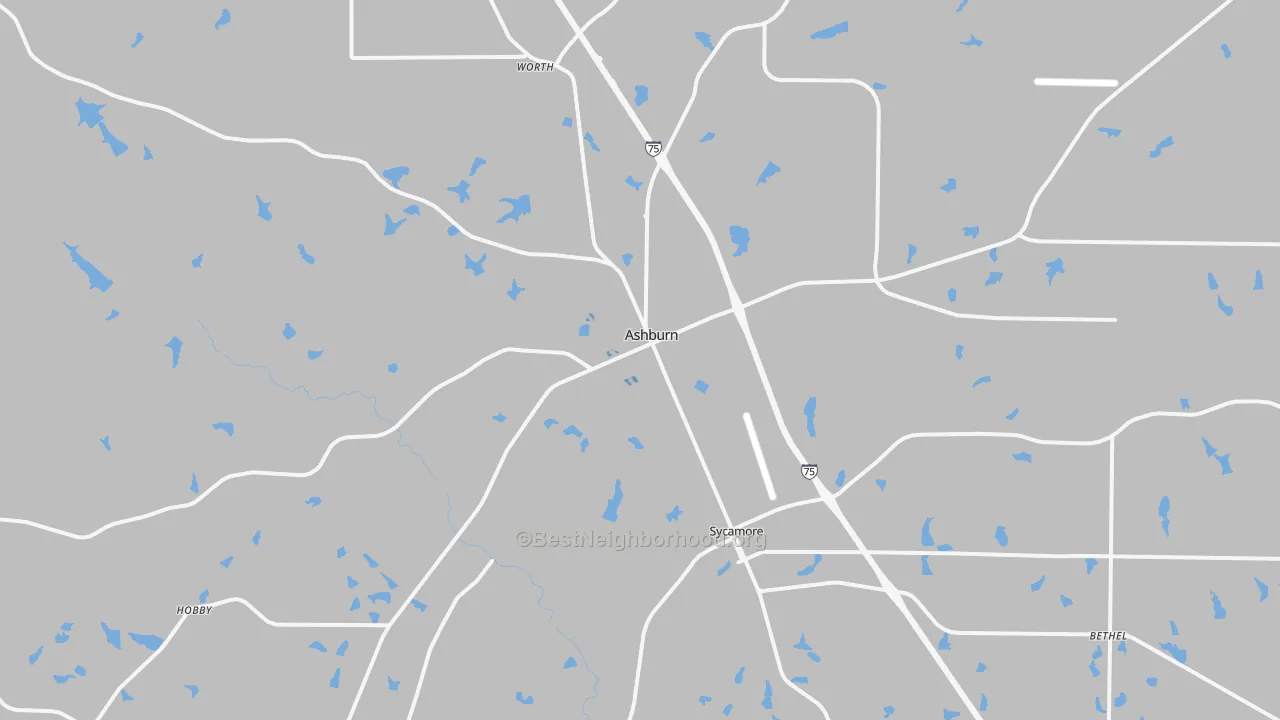 Transit Grade map of Ashburn, GA