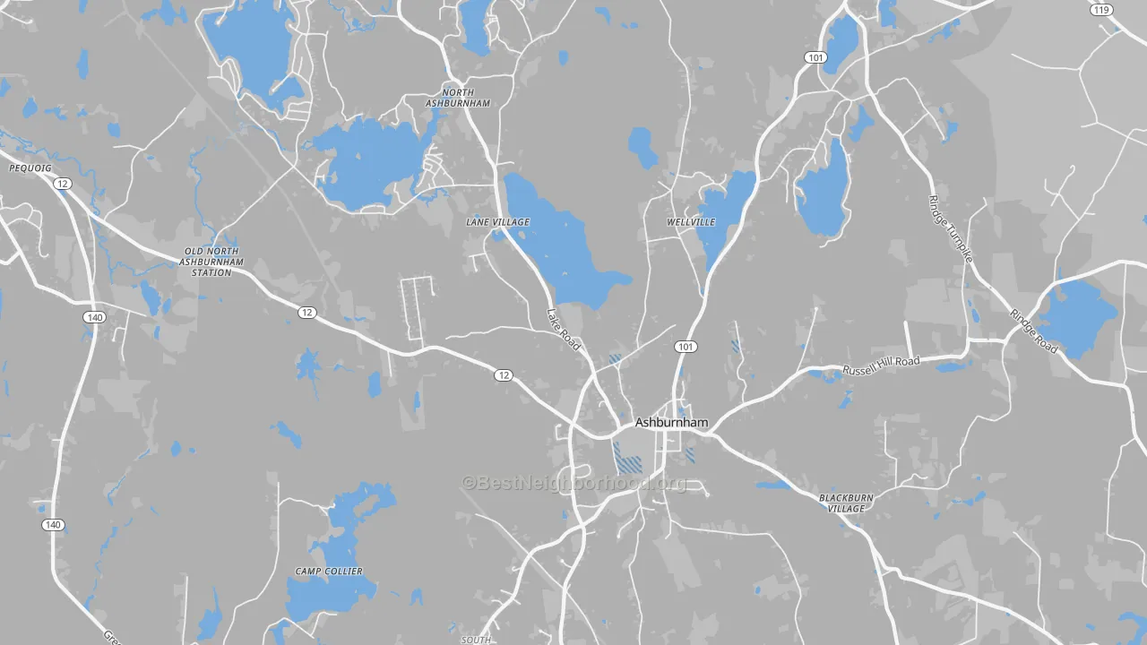 Transit Grade map of Ashburnham, MA
