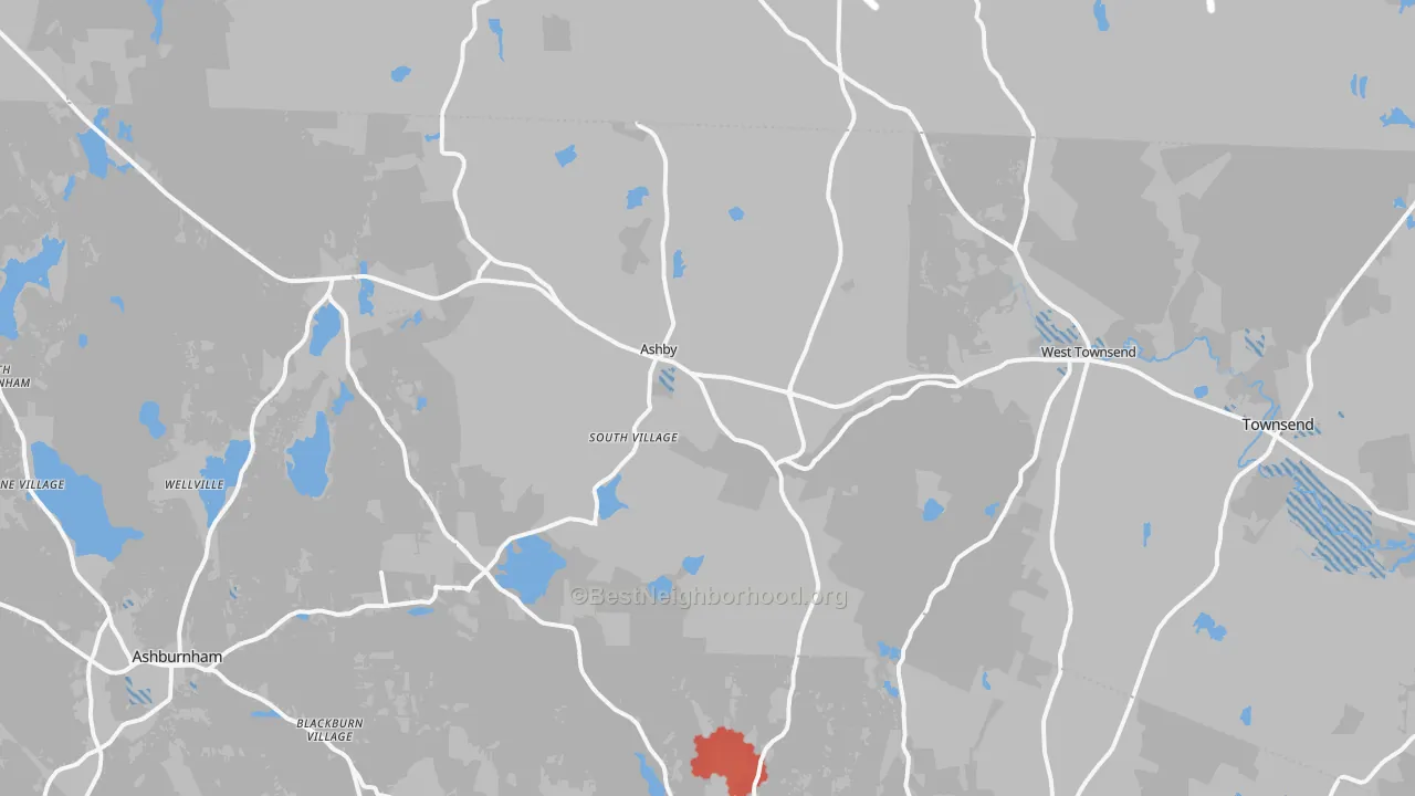 Transit Grade map of Ashby, MA