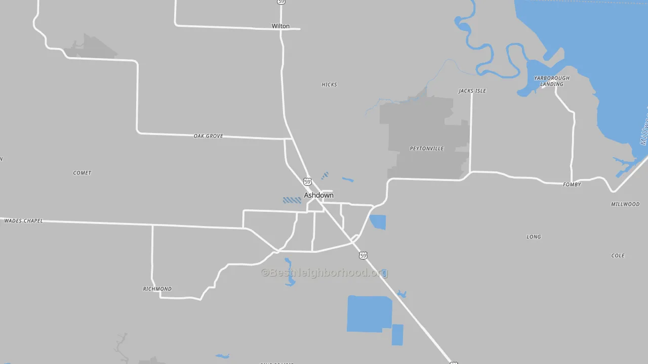 Transit Grade map of Ashdown, AR