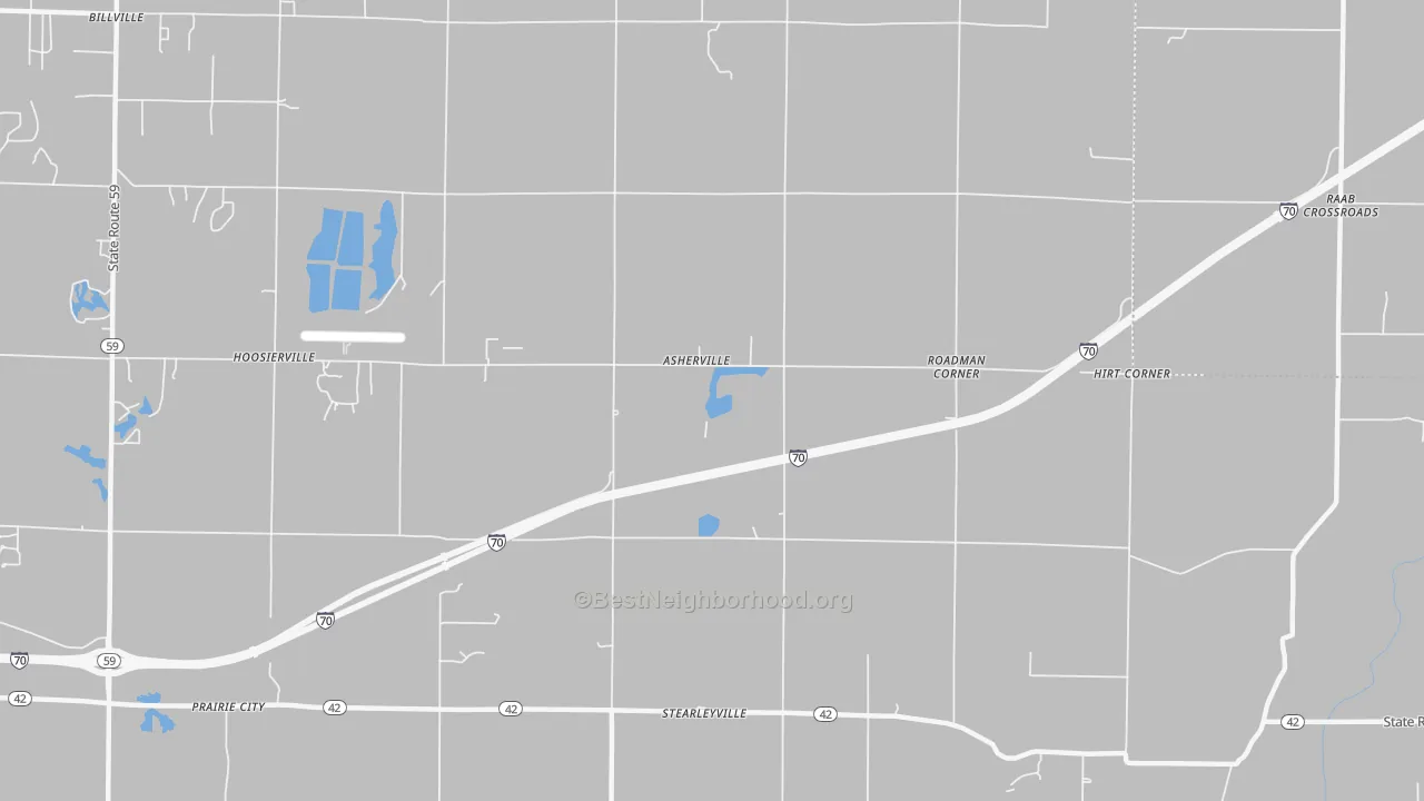 Transit Grade map of Asherville, IN