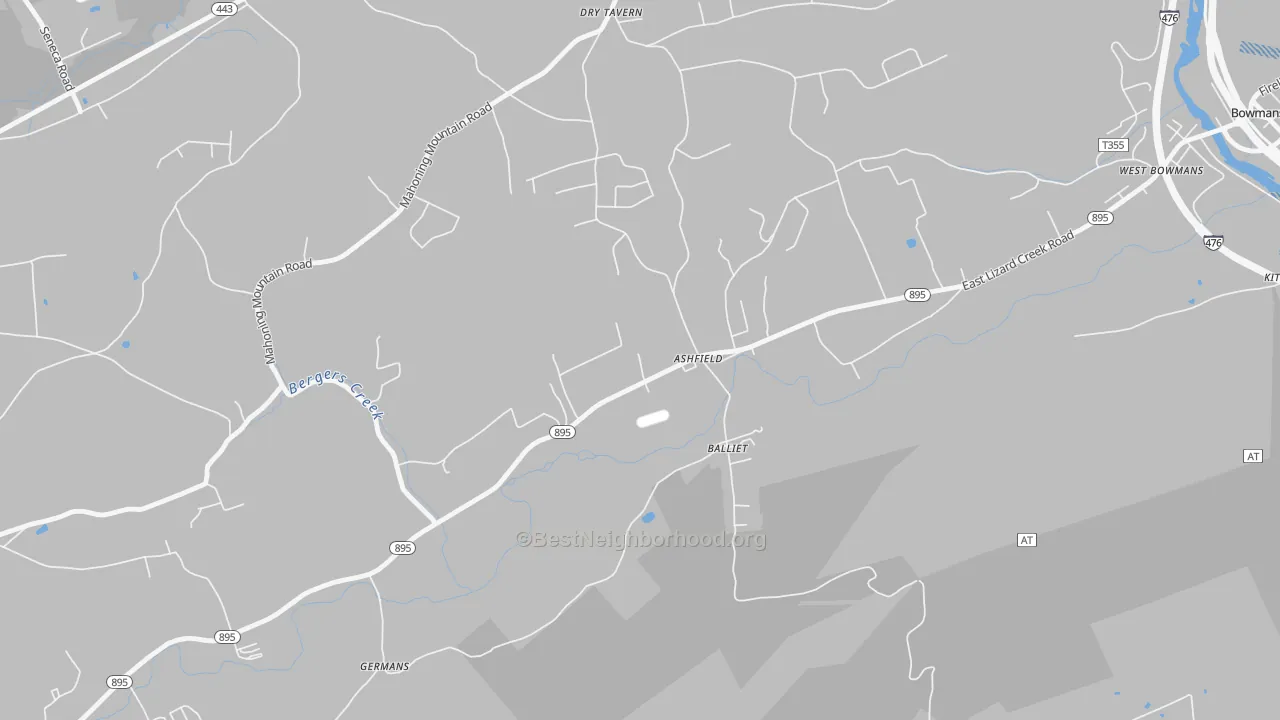Transit Grade map of Ashfield, PA