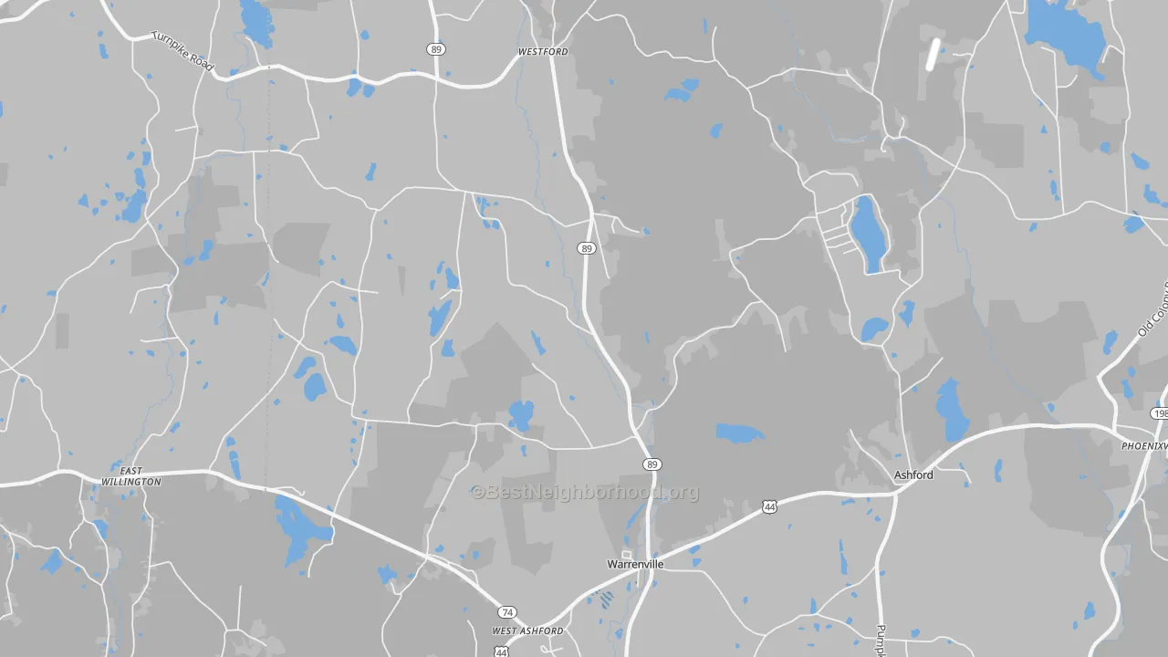 Transit Grade map of Ashford, CT