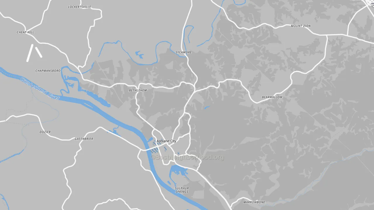 Transit Grade map of Ashland City, TN
