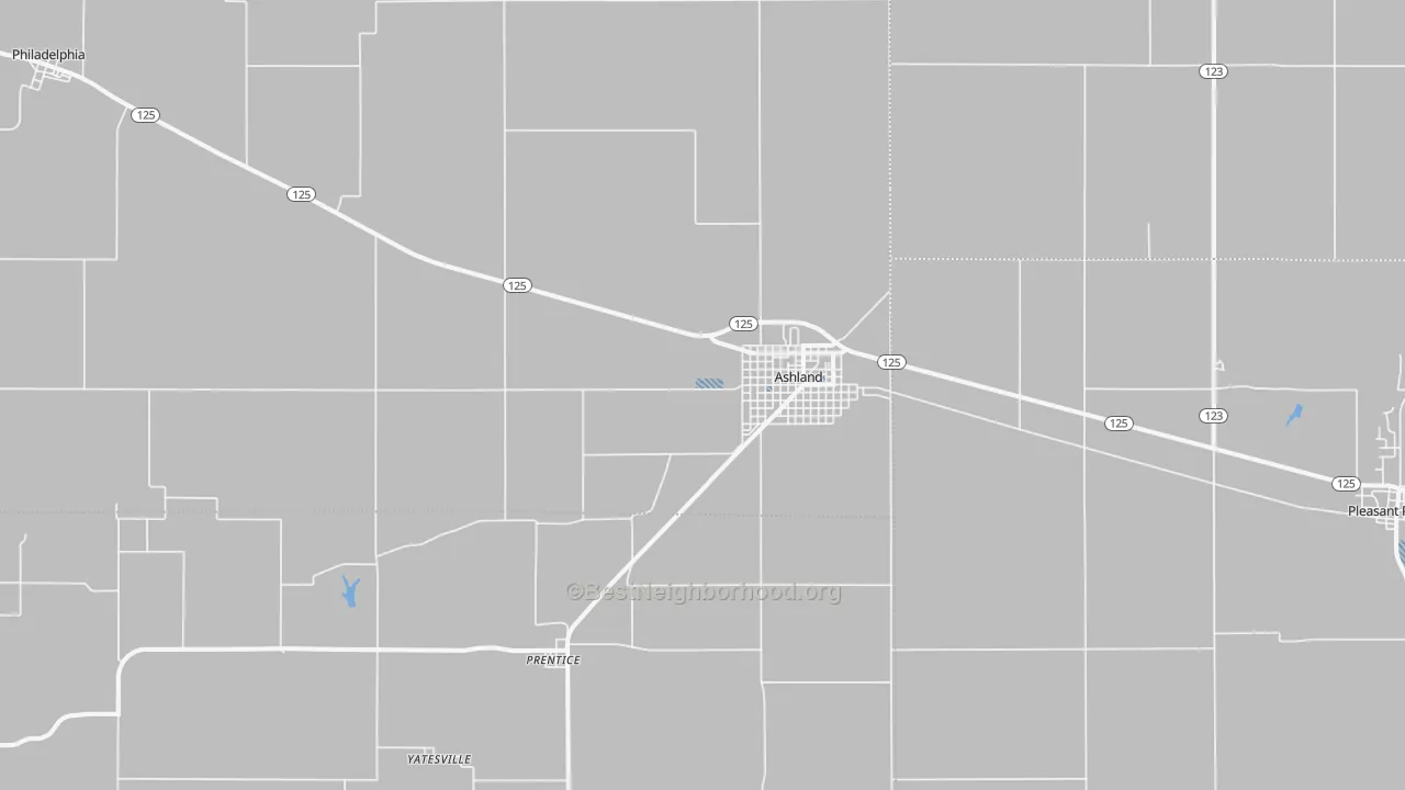 Transit Grade map of Ashland, IL