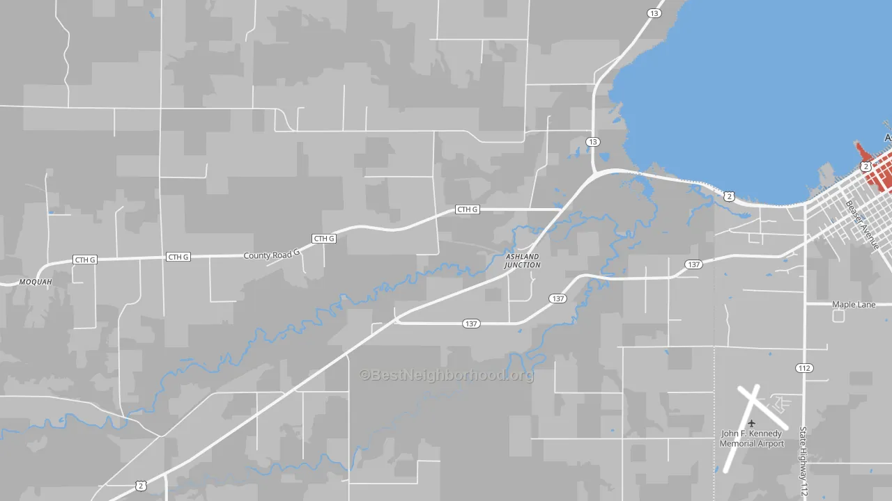 Transit Grade map of Ashland Junction, WI