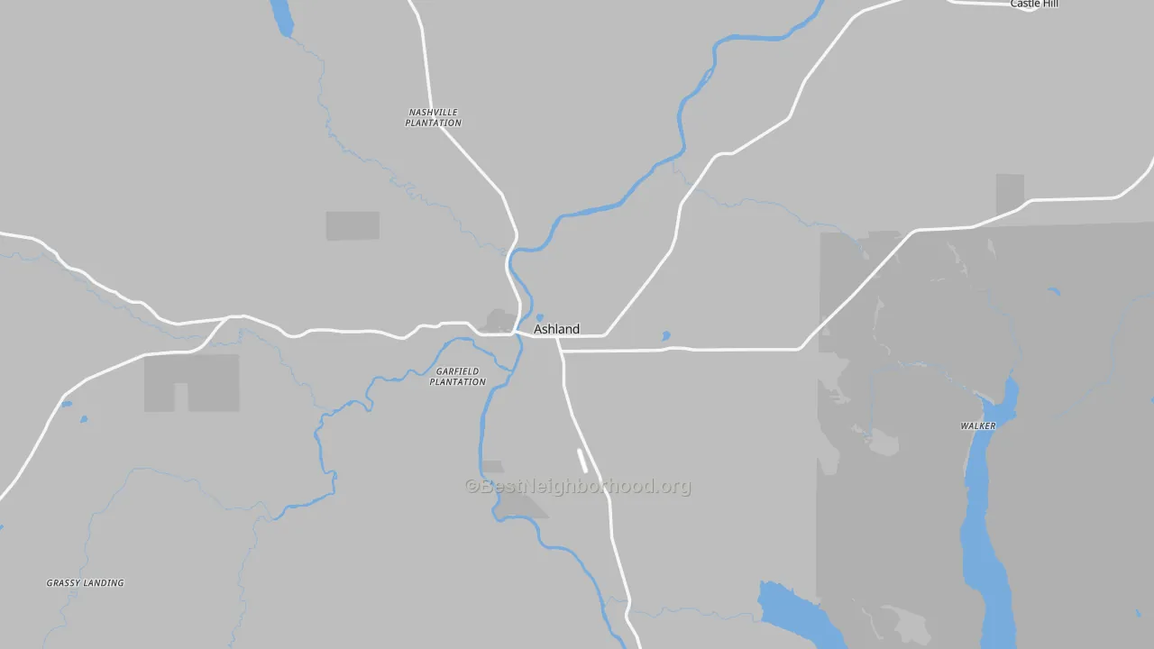 Transit Grade map of Ashland, ME