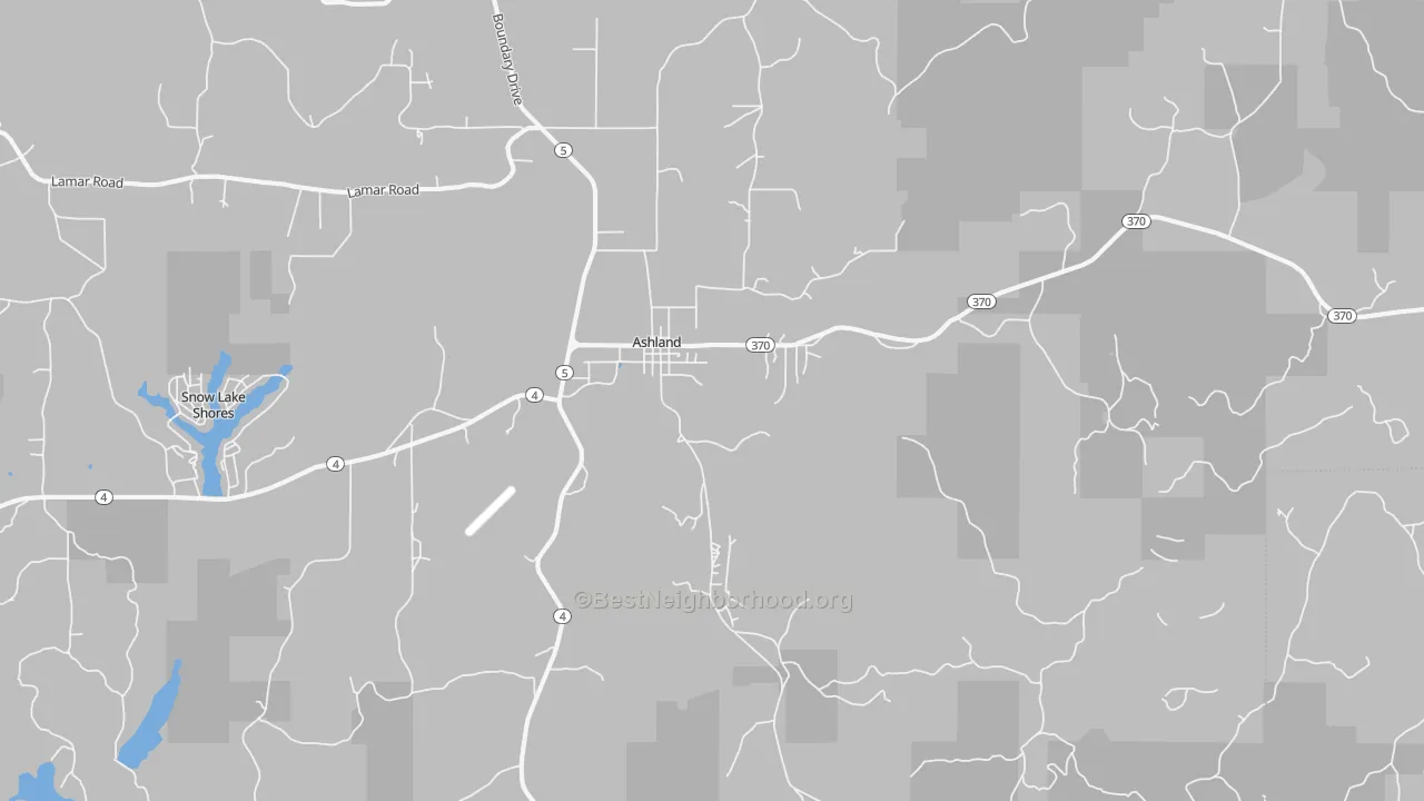 Transit Grade map of Ashland, MS