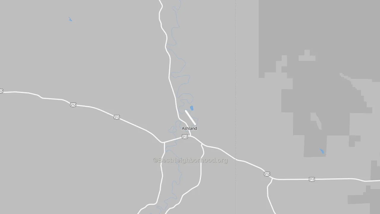 Transit Grade map of Ashland, MT