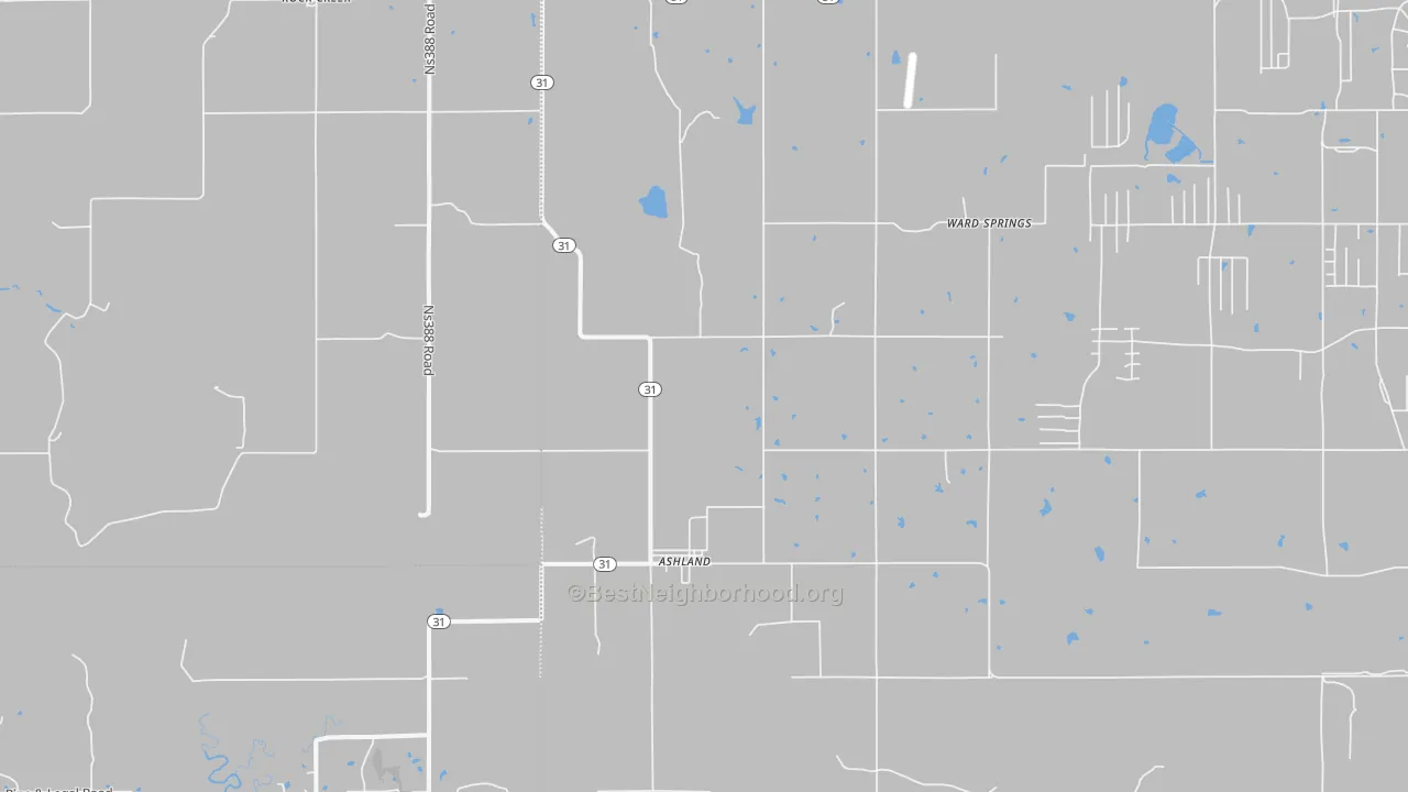 Transit Grade map of Ashland, OK