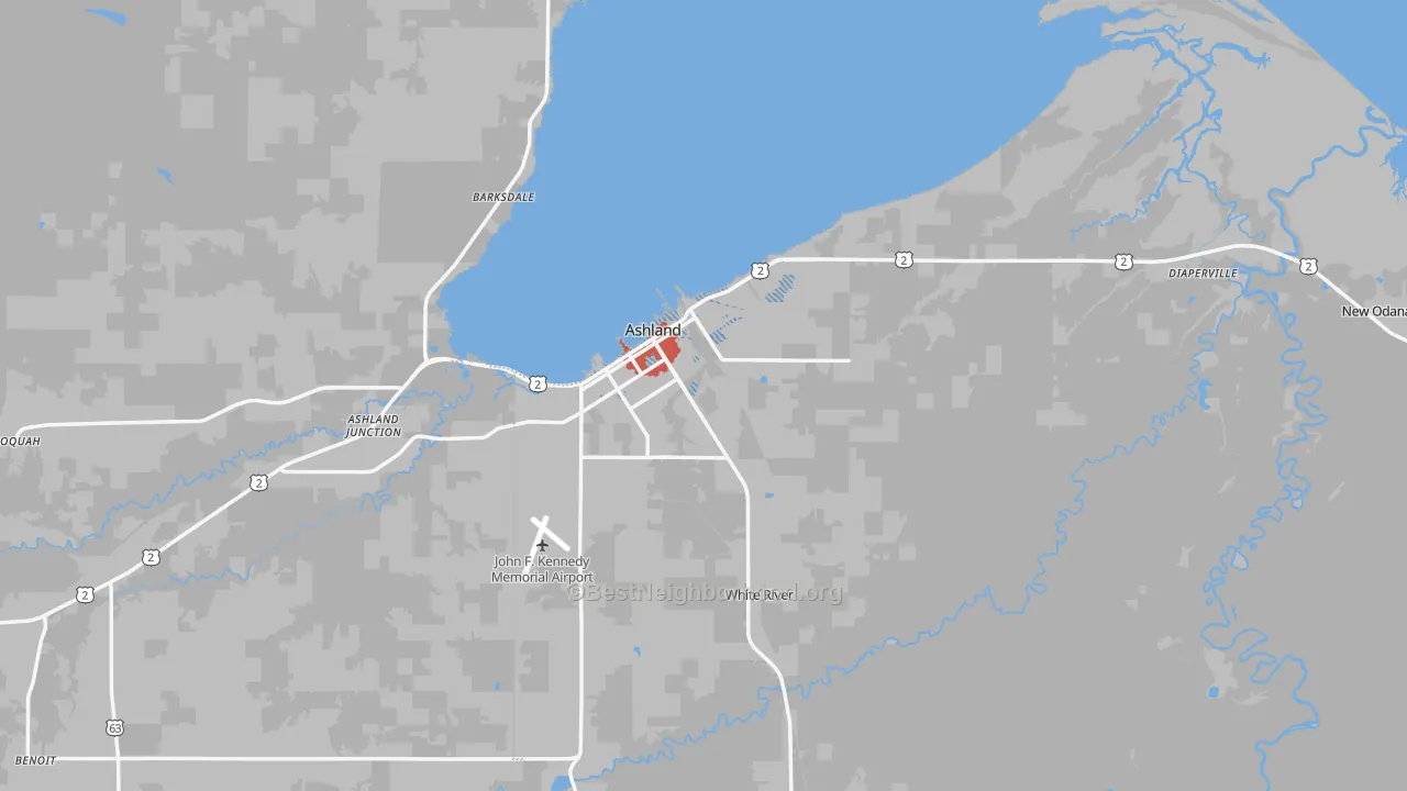 Transit Grade map of Ashland, WI