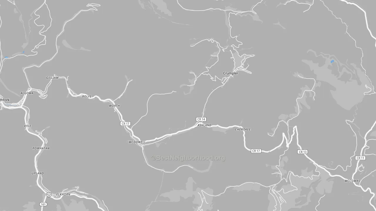 Transit Grade map of Ashland, WV