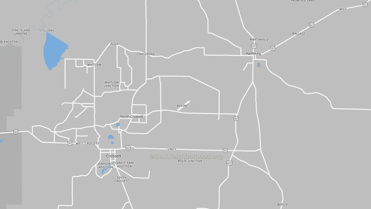 Transit Grade map of Ashley County, AR