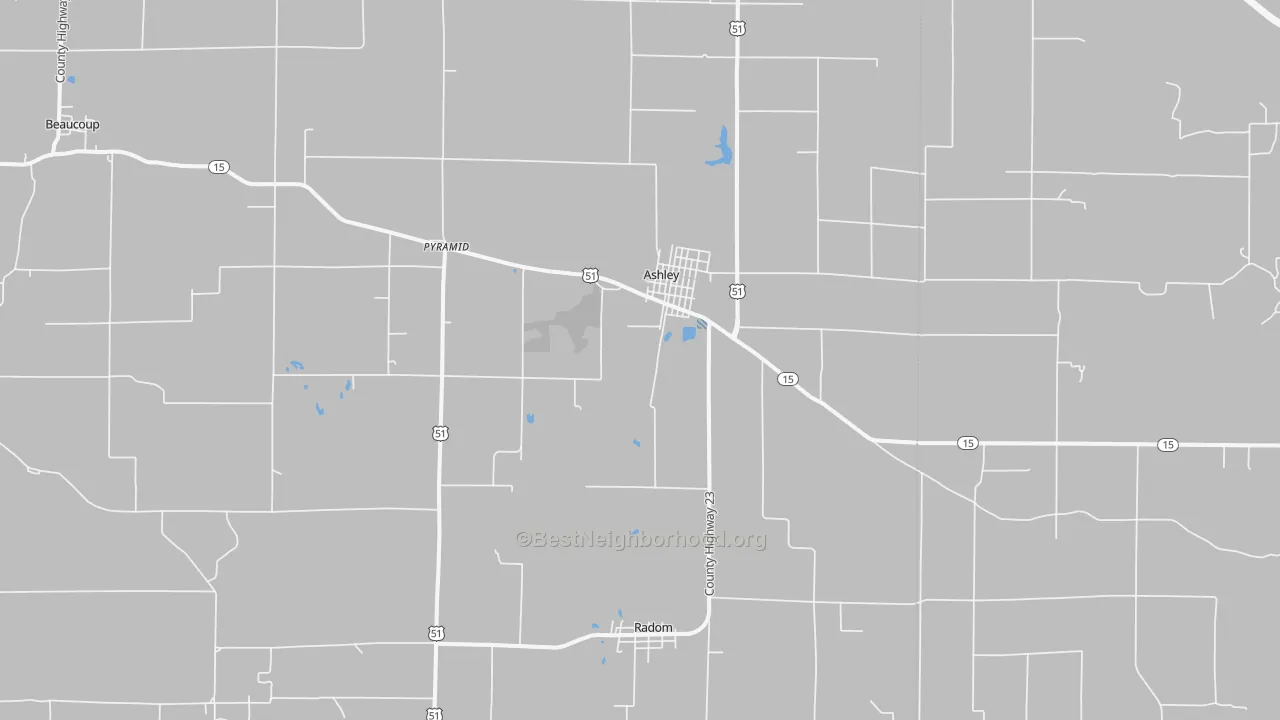 Transit Grade map of Ashley, IL