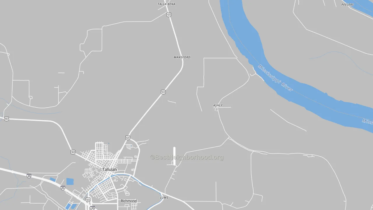 Transit Grade map of Ashly, LA
