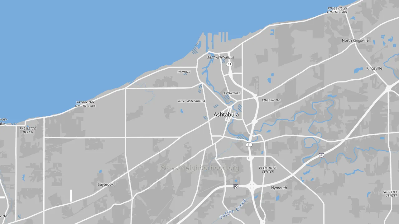 Transit Grade map of Ashtabula, OH