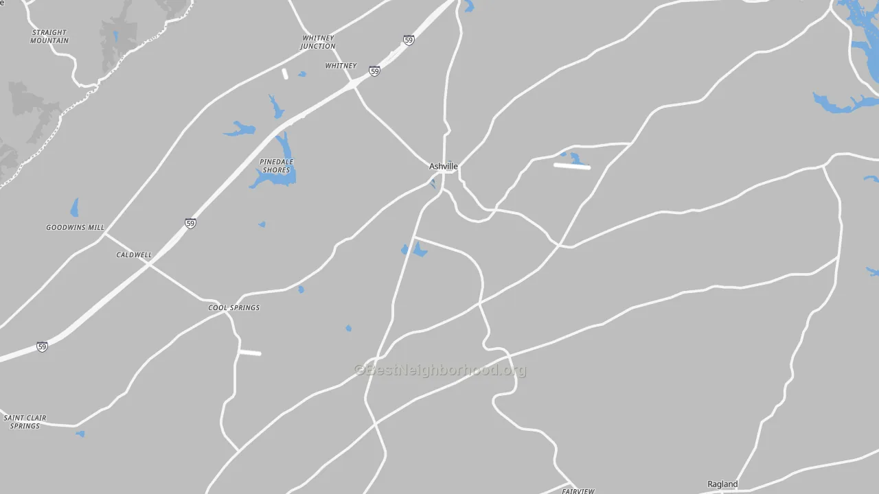 Transit Grade map of Ashville, AL