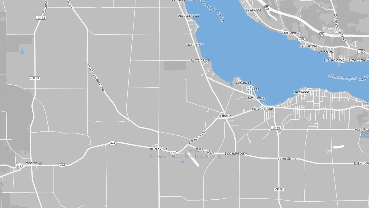 Transit Grade map of Ashville, NY