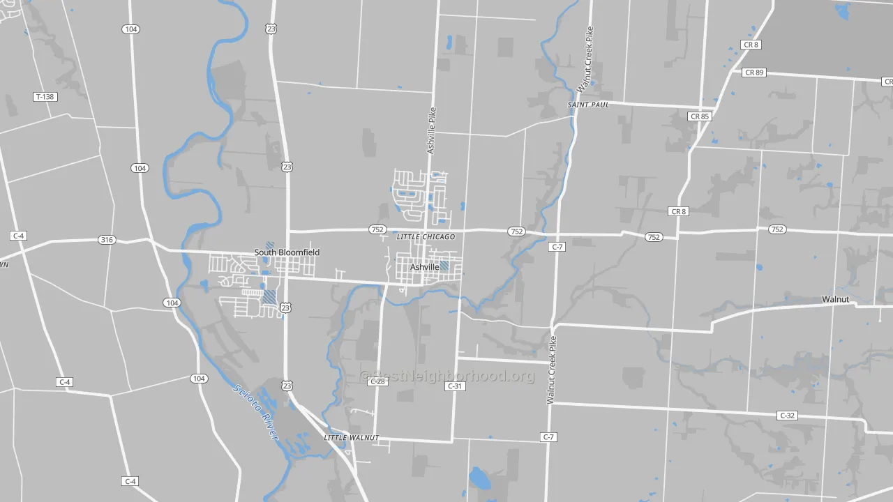 Transit Grade map of Ashville, OH