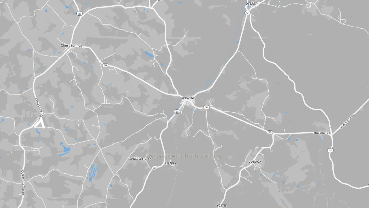 Transit Grade map of Ashville, PA