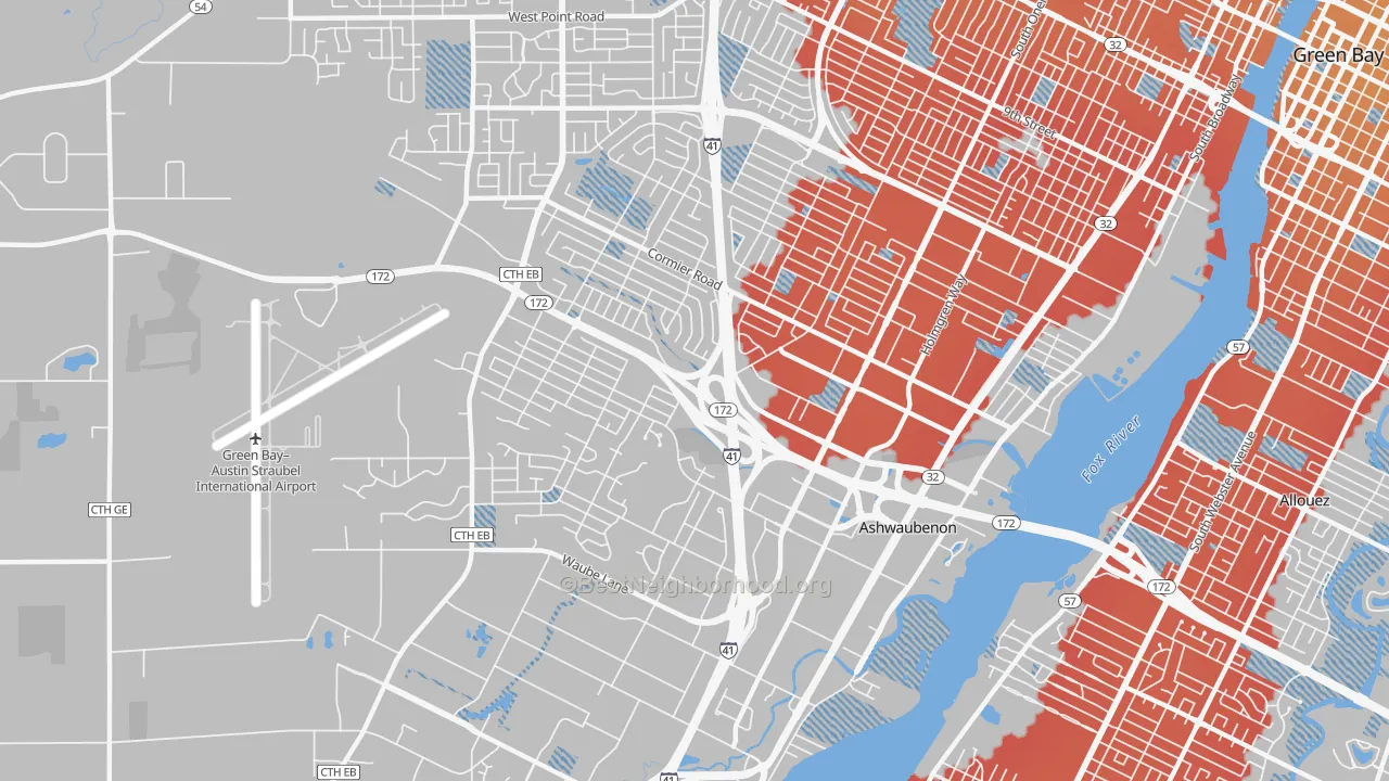 Transit Grade map of Ashwaubenon, WI