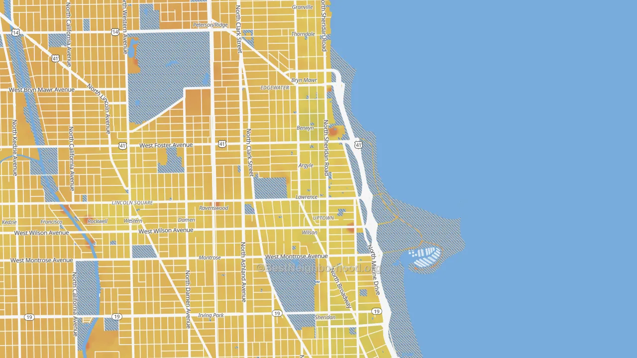 Transit Grade map of Asia on Argyle, Chicago, IL
