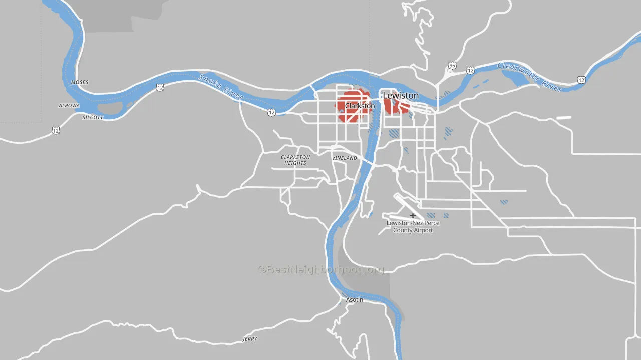 Transit Grade map of Asotin County, WA