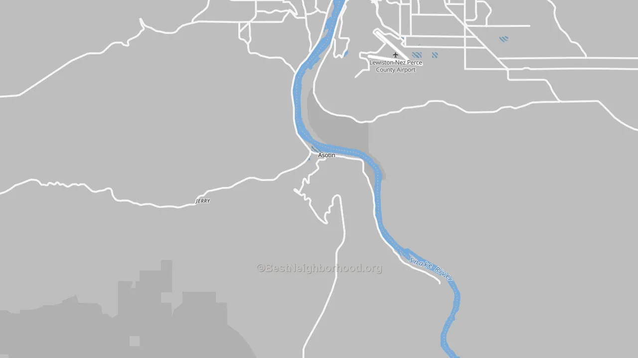 Transit Grade map of Asotin, WA