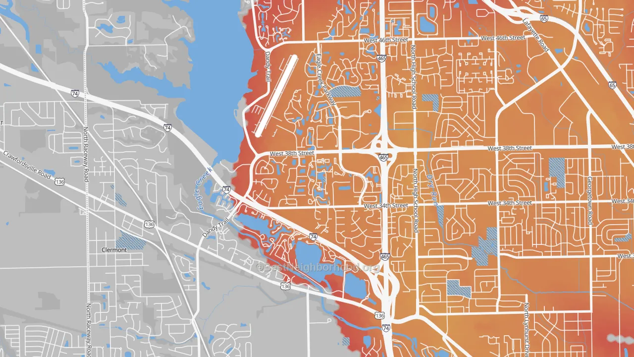Transit Grade map of Aspen Ridge, Indianapolis, IN