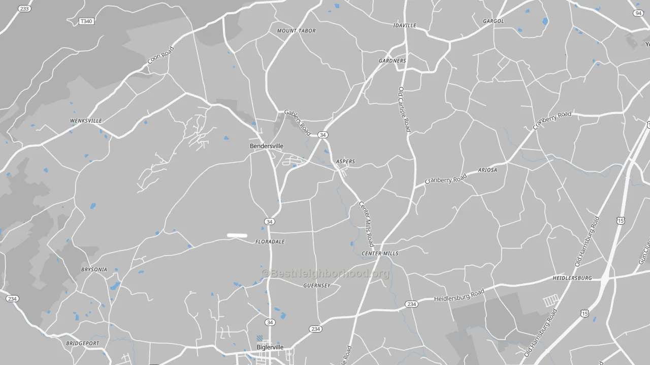 Transit Grade map of Aspers, PA