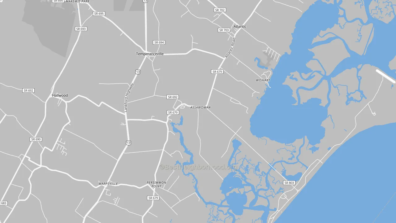 Transit Grade map of Assawoman, VA