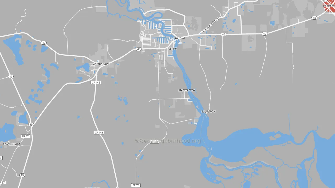 Transit Grade map of Astor Park, FL