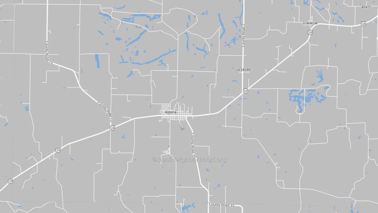 Transit Grade map of Astoria, IL