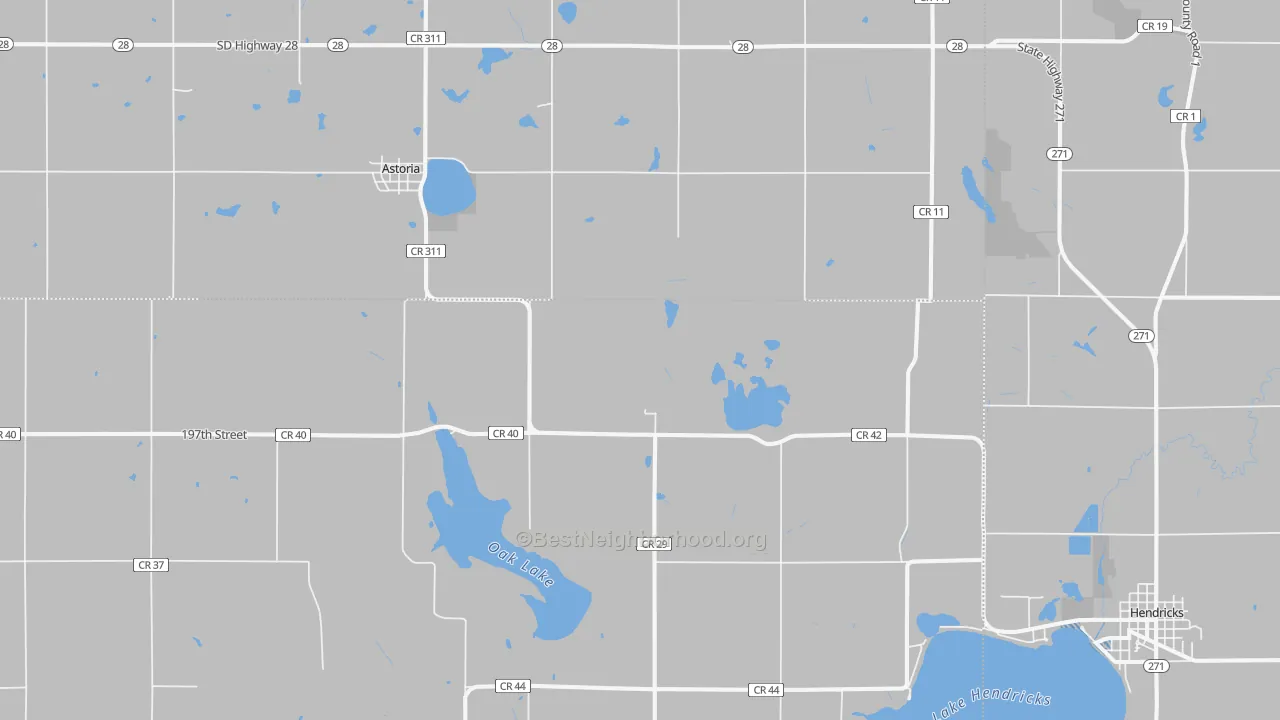 Transit Grade map of Astoria, SD
