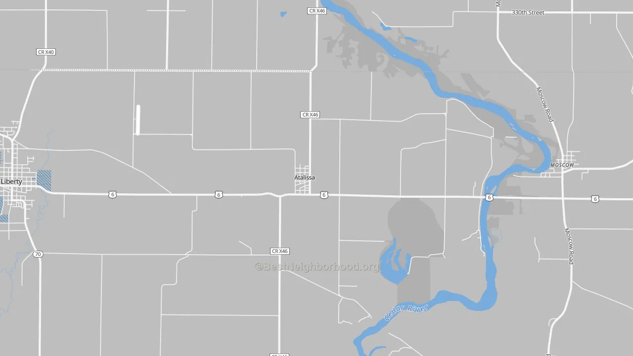 Transit Grade map of Atalissa, IA