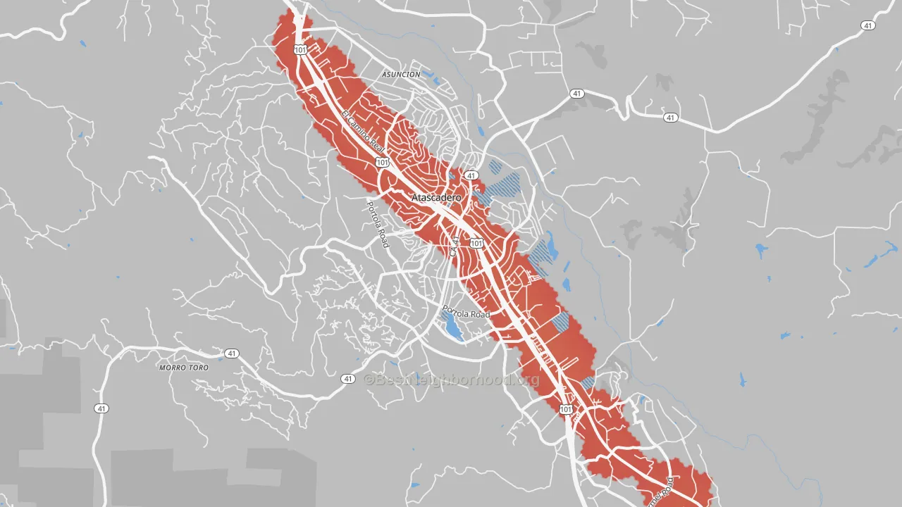 Transit Grade map of Atascadero, CA