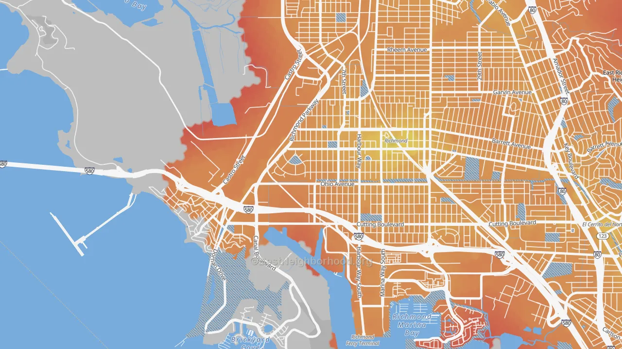 Transit Grade map of Atchison Woods, Richmond, CA