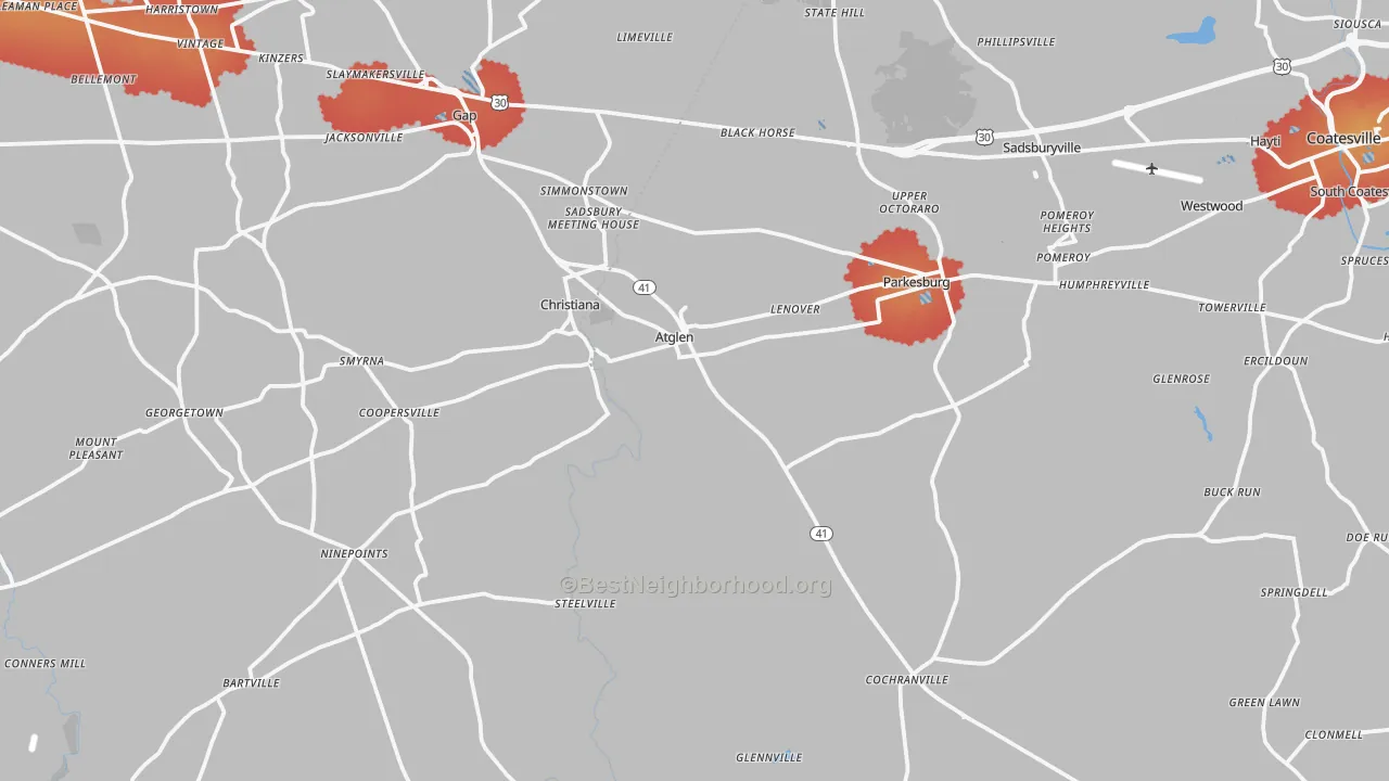 Transit Grade map of Atglen, PA