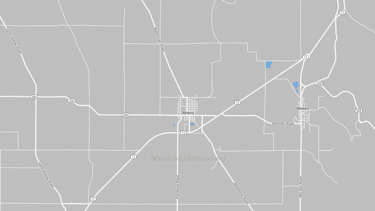 Transit Grade map of Athena, OR