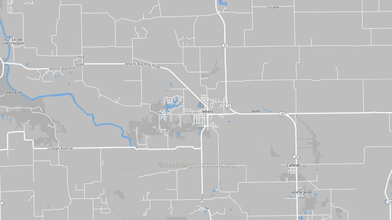 Transit Grade map of Athens, IL