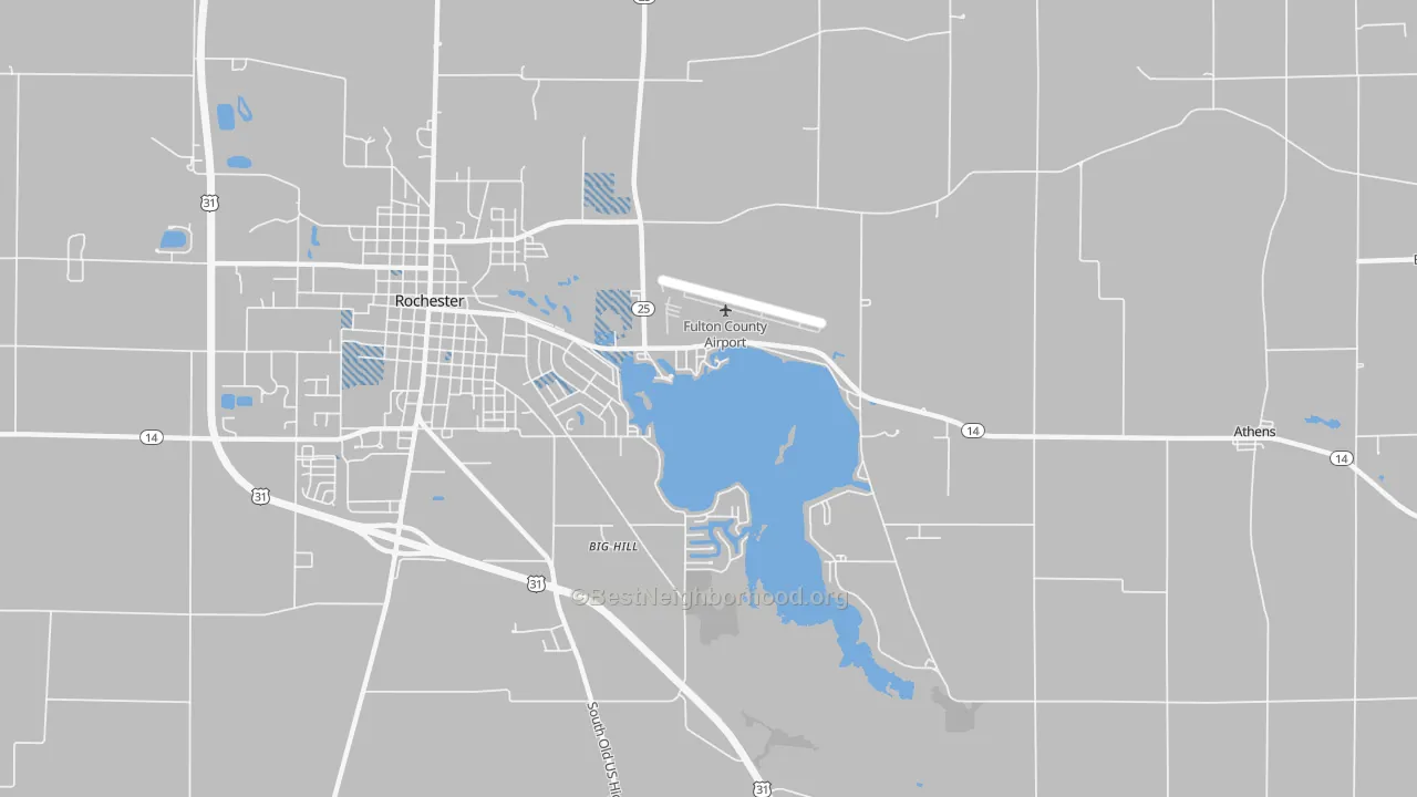 Transit Grade map of Athens, IN