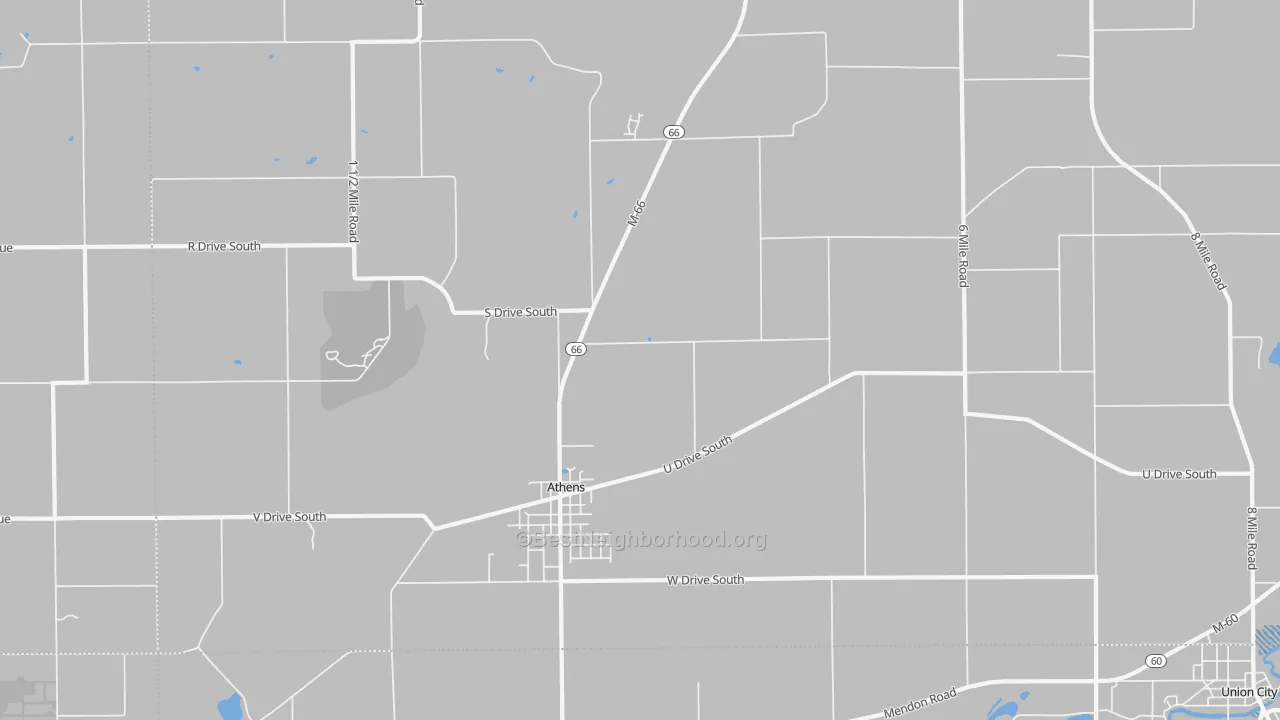 Transit Grade map of Athens, MI