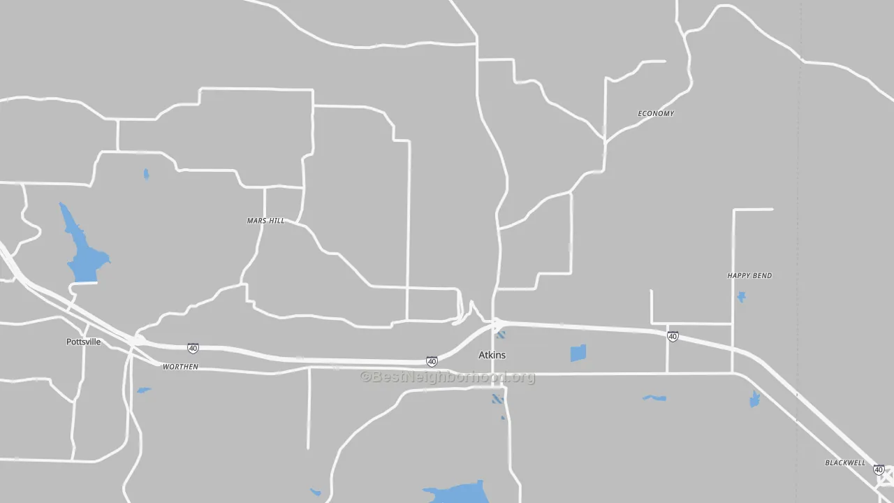 Transit Grade map of Atkins, AR
