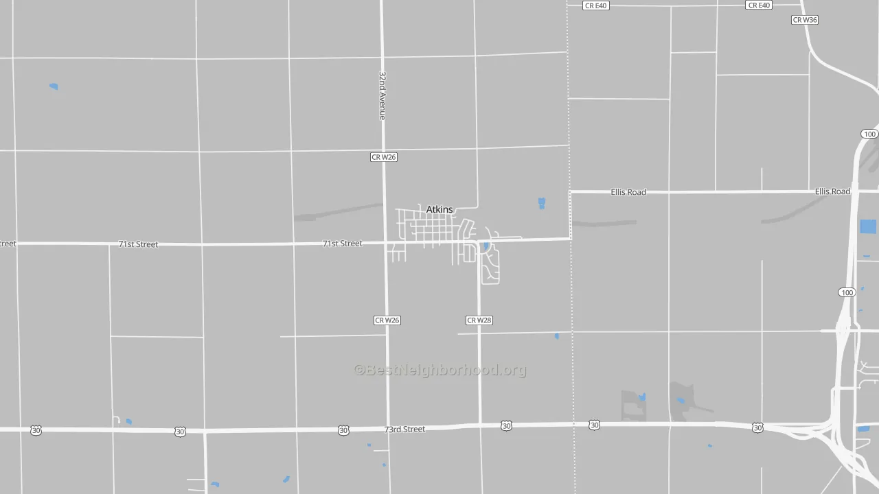 Transit Grade map of Atkins, IA