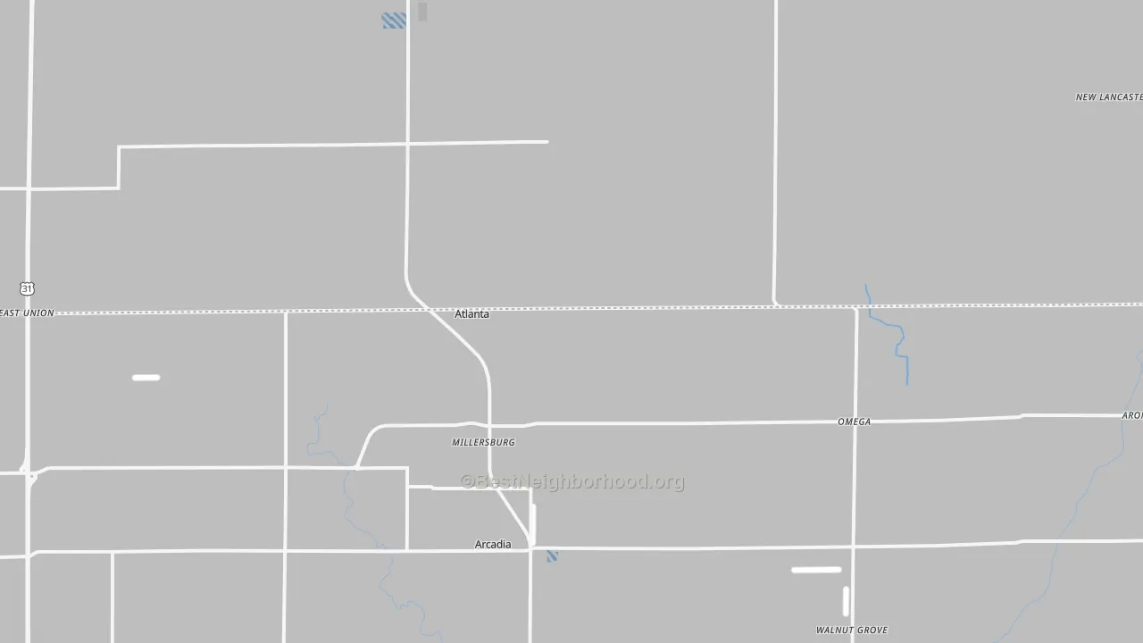 Transit Grade map of Atlanta, IN
