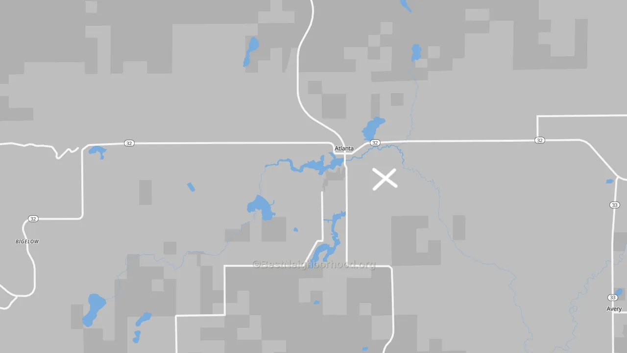 Transit Grade map of Atlanta, MI