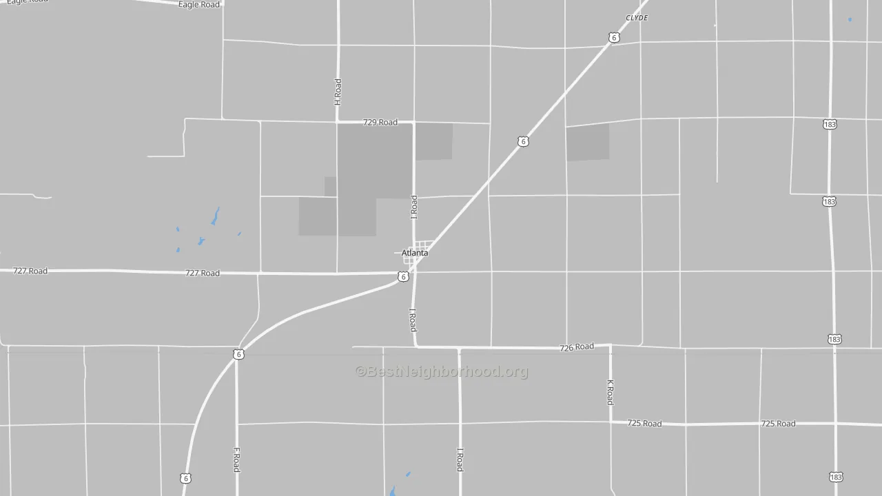 Transit Grade map of Atlanta, NE