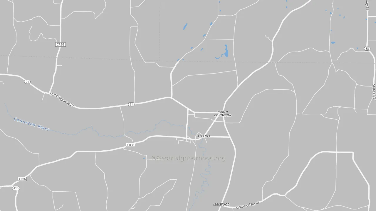 Transit Grade map of Atlanta, NY